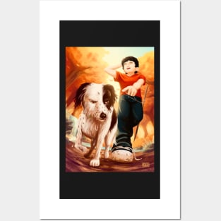 A boy and his dog Posters and Art